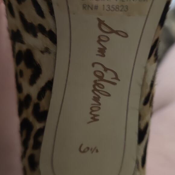 SAM EDELMAN HAIDE LEOPARD PRINT‎ RED POM POM HEELS SIZE 6 M - Picture 9 of 10